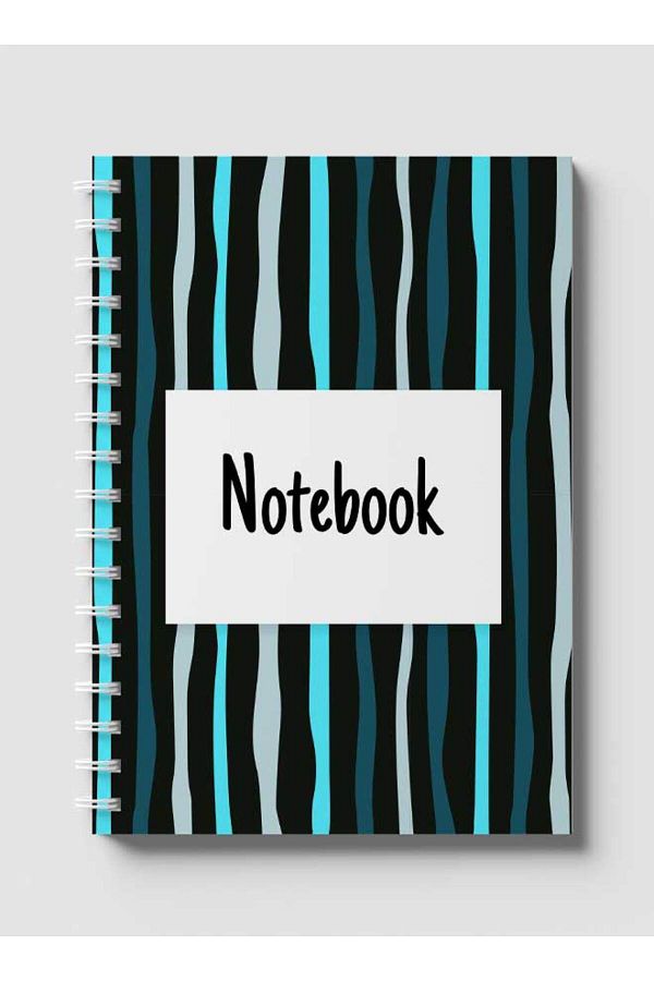 LOWHA-Spiral Notebook with Front and Back Hard Covers Featuring Colorful Striped Design 1