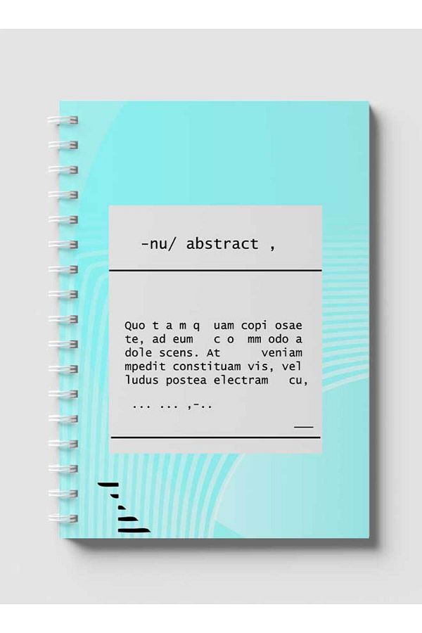 LOWHA-Spiral Notebook with Front and Back Hard Covers Featuring Abstract Design 1