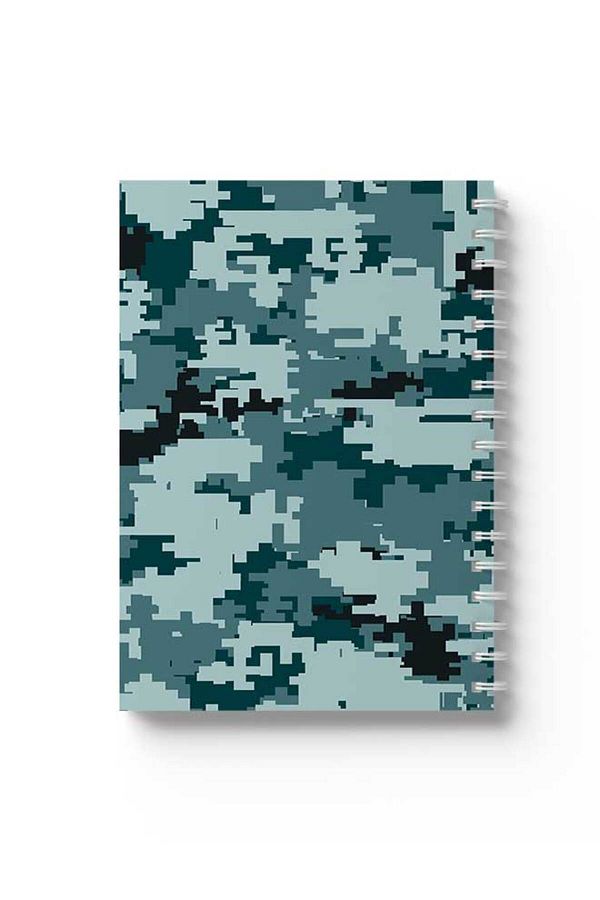 LOWHA-Spiral Notebook with Front and Back Hard Covers Featuring Pixels Design 1