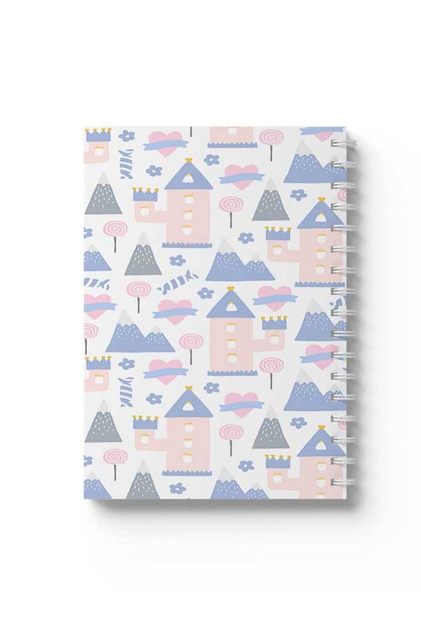 LOWHA-Spiral Notebook with Front and Back Hard Covers Featuring Shapes Design 1