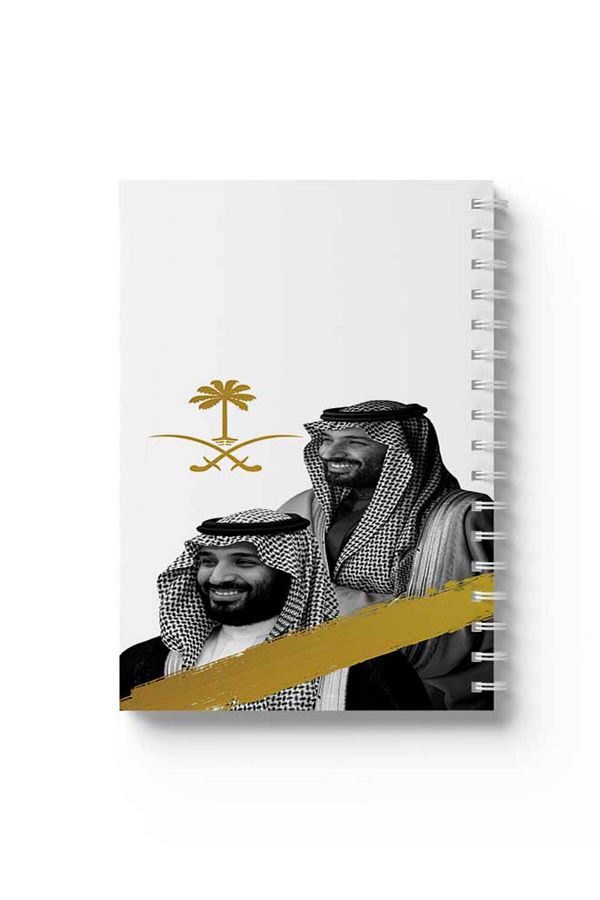 LOWHA-Spiral Notebook with Front and Back Hard Covers Featuring the Leader Mohamed Bin Salman Design 1