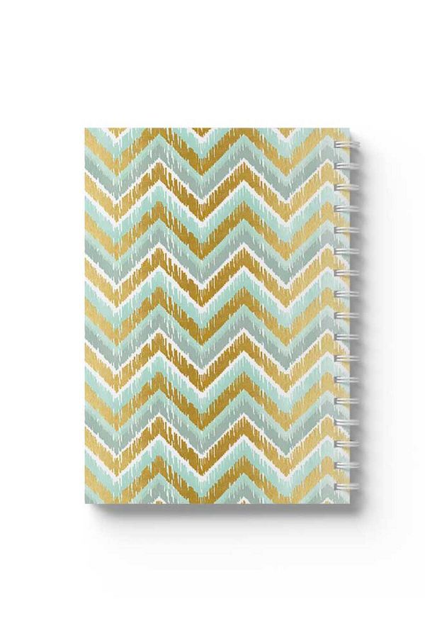 LOWHA-Spiral Notebook with Front and Back Hard Covers Featuring Zig Zag Design 1