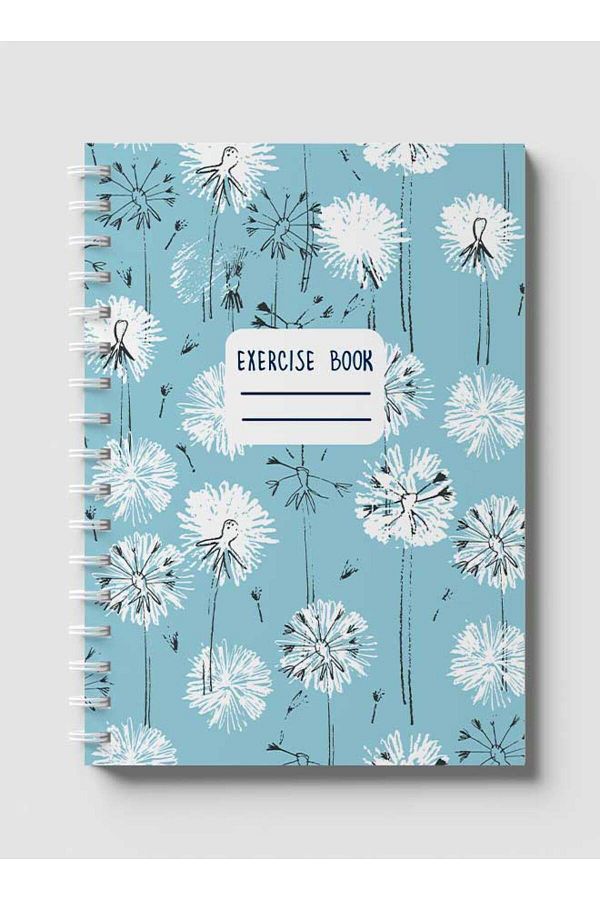 LOWHA-Spiral Notebook with Front and Back Hard Covers Featuring Dandelions Design 1