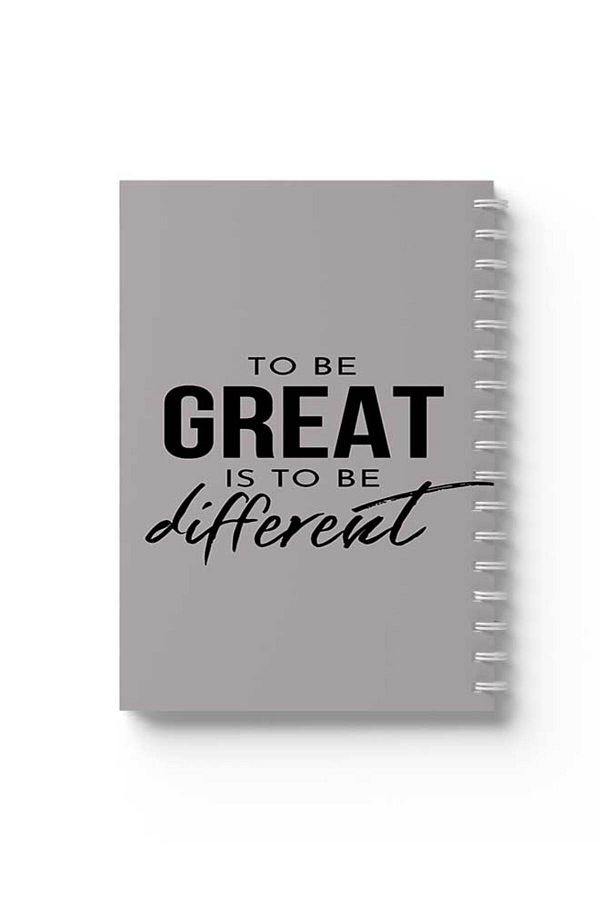 LOWHA-Spiral Notebook with Front and Back Hard Covers Featuring to Be Great Design 1