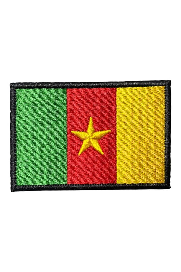 Ex Patch-Patch broderie cu steagul Camerunului - 8x5 cm 1