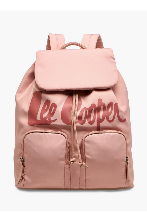 Lee Cooper-Logo Print Backpack with Adjustable Straps and Drawstring Closure - 15x30x43 cm 1