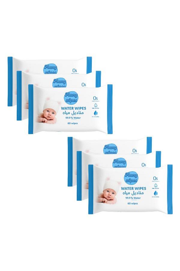Mamy Wipes-Water Wipes, 6 x 60 Wipes (360 Total) – 99.9% Water, Mega Saver 1