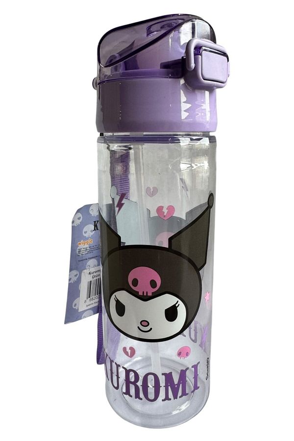 Polin-Kuromi Licensed Water Bottle with Straw, 500ml, Purple 1