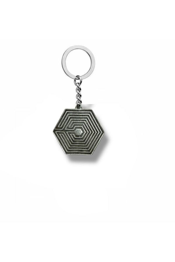 Herşey Nota-K-Pop Exo Logo Keychain – Unisex Accessory with Black Metal Figure 1