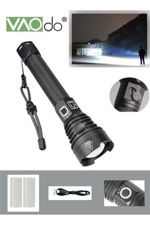 VAODO-P90 LED Flashlight Zoom 3 Mode High Lumens Handheld Rechargeable Flashlight Powerful Torch 1