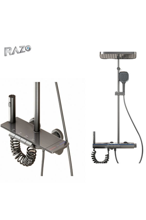 Razo-Razo Shower Column, LED Display, LED Ambient Strip, Piano Controls, 4 Water Flow Functions 1