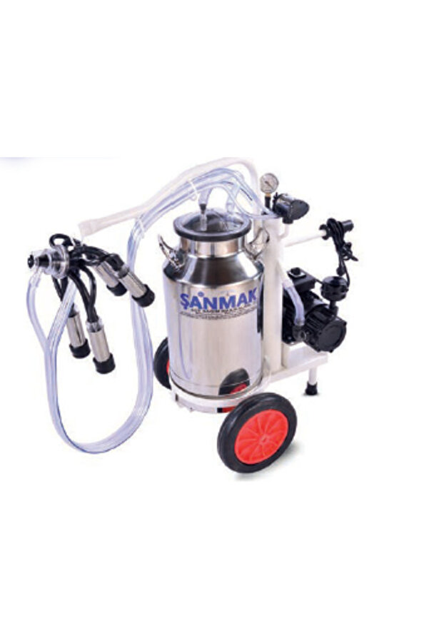 sanmak Mini Tek Sağım Süt Sağma Makinası (Tek Güğüm - Paslanmaz)