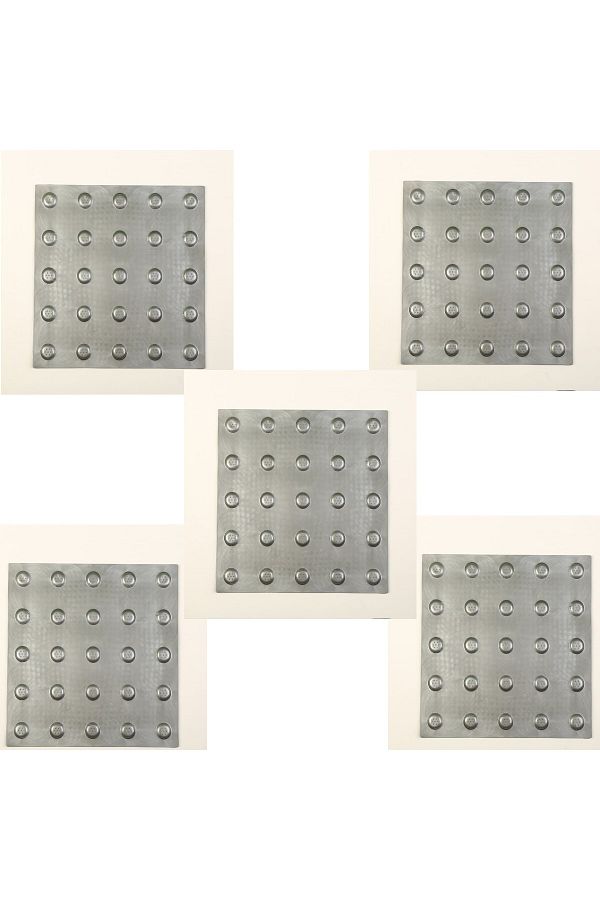 solon-Alerting Dot Outdoor with Base 5 Pcs Gray, Crash Points for the Visually Impaired, Tactile Dot 1