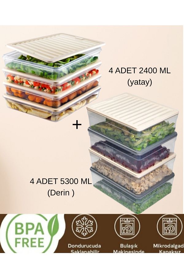 VZN-Refrigerator Organizer Set Fridge Organizer Storage Container Diffuse Compatible Storage Container 1