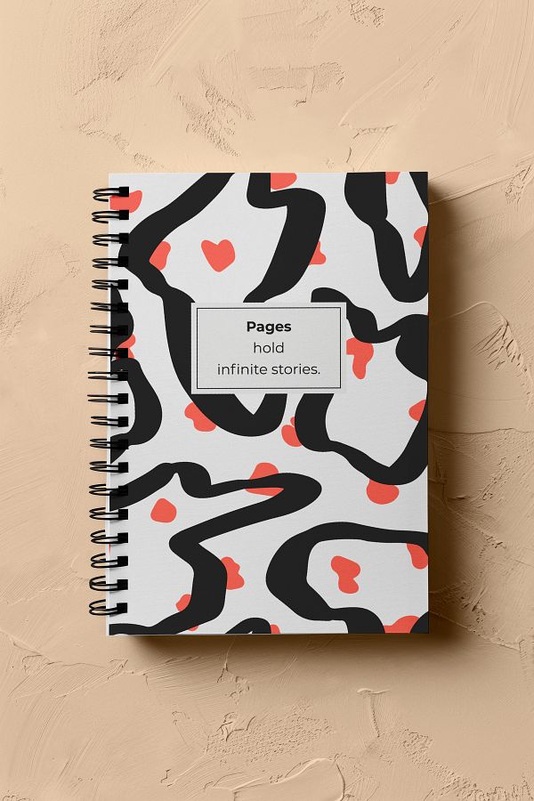 Notisyon-Striped Notepad, Notebook, School Notebook, Leopard Notebook, Leopard Cover, Spiral, A5, 120 Pages 1