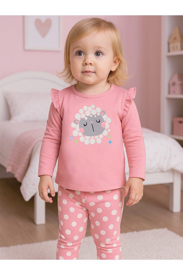 Denokids-Kuzucuk Rosa Tunika-Strumpfhosen-Set für Mädchen 1