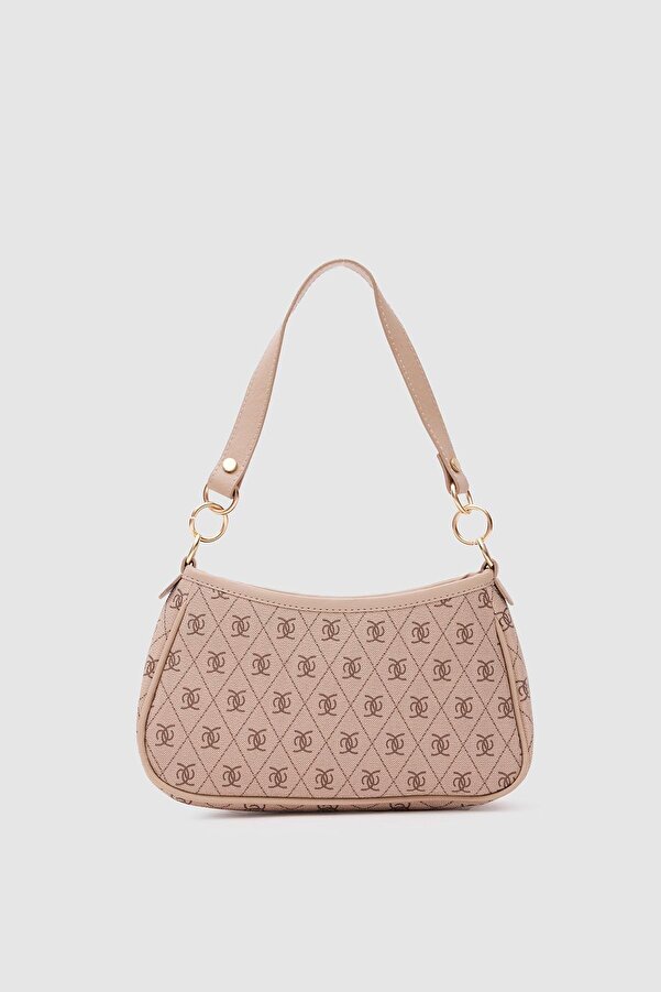 Shule Bags Farme Monogram Baget ve Çapraz Çanta Bej