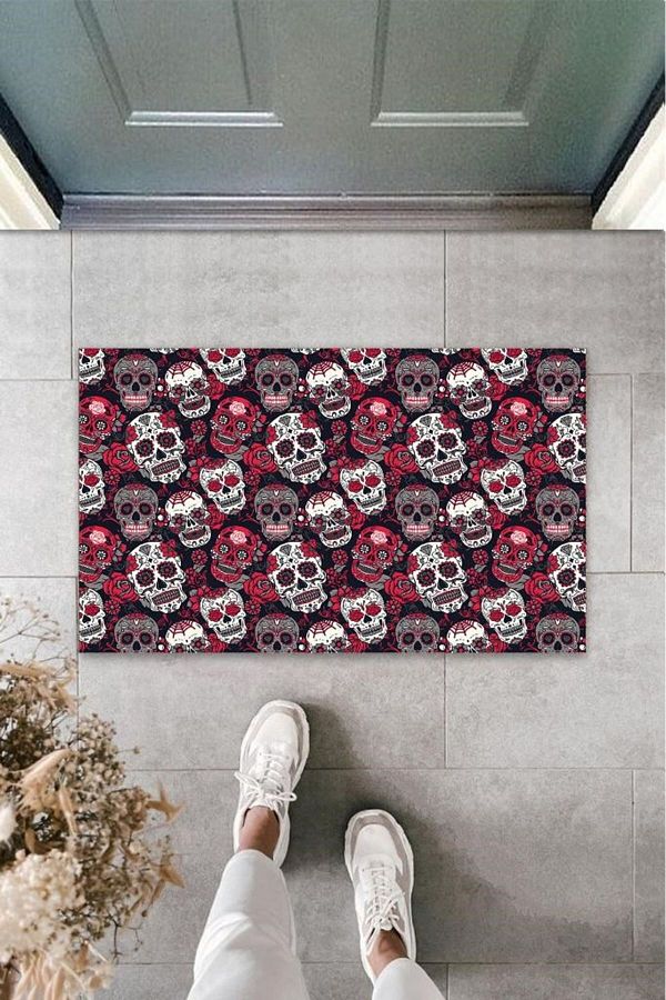 Skygo-Red Digital Printed Multiple Skull Mat - K-3076 1