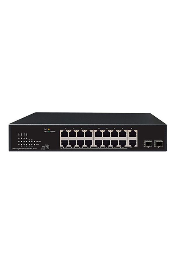 Uniview-Switch 16xRJ45 POE, 2xRJ45, 2xSFP, Gigabit - UNV NSW2010-18GT2GP-POE-IN 1