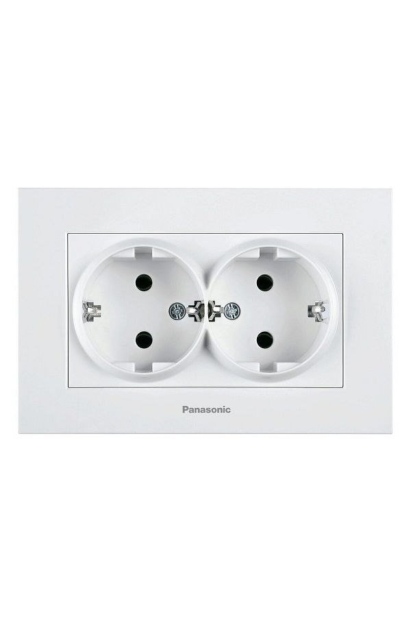PANASONIC-Double Schuko Socket Karre Plus White 1