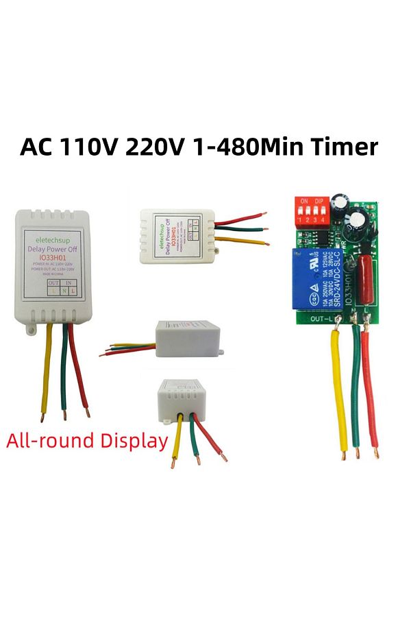 Choice-Without shell AC 110V 220V Timer Adjustable Disconnect Delay Controller 1-480Min Timer Power-ON Dela 1