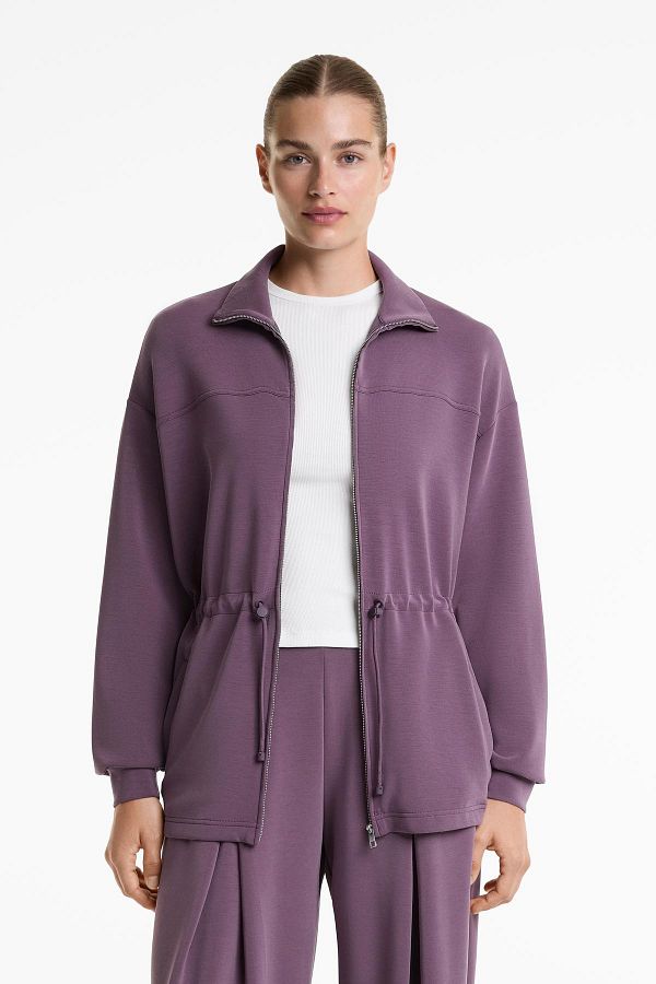 Oysho-Long jacket with soft-touch modal and pockets 1