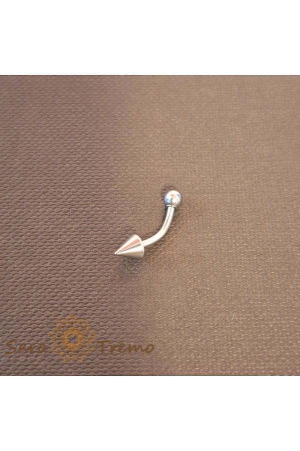 saratremo-Curved Piercing with Large Arrow and Small Ball Made of Titanium 1