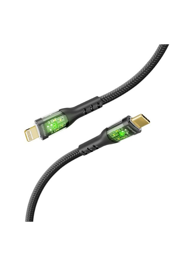 Promate-Ultra-fast USB-C to Lightning cable, 27W data transfer and charging, 1.2m 1