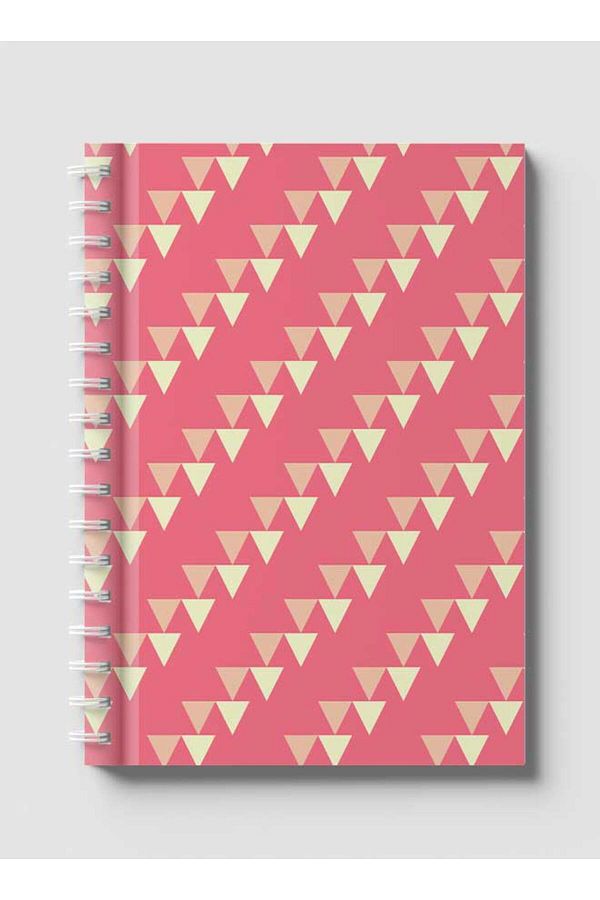 LOWHA-Spiral Notebook with Front and Back Hard Covers Featuring Abstract Triangle Design 1