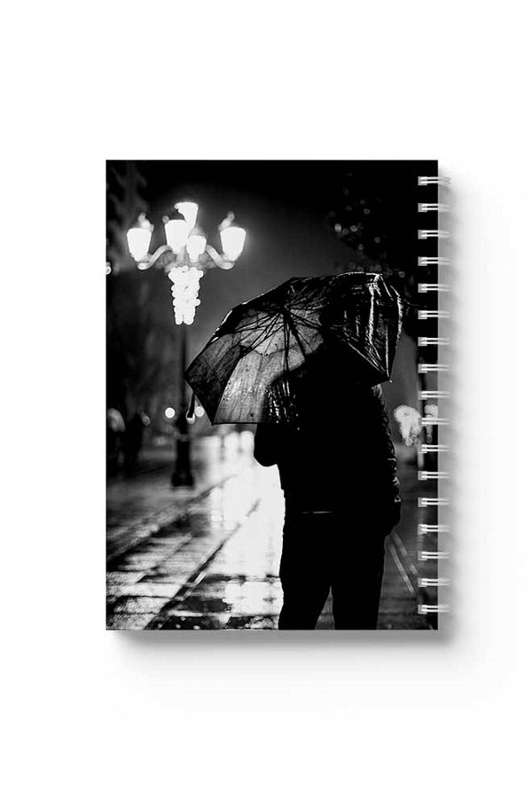LOWHA-Spiral Notebook with Front and Back Hard Covers Featuring Alone Design 1
