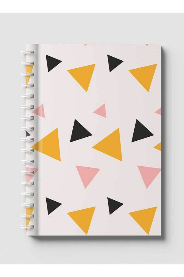 LOWHA-Spiral Notebook with Front and Back Hard Covers Featuring Memphis Abstract Shapes Design 1