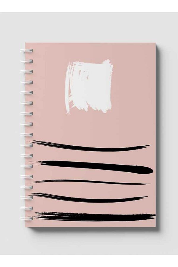 LOWHA-Spiral Notebook with Front and Back Hard Covers Featuring Brush Textures Design 1