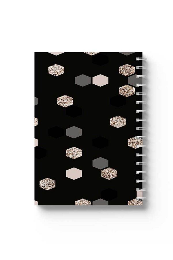 LOWHA-Spiral Notebook with Front and Back Hard Covers Featuring Shapes Design 1