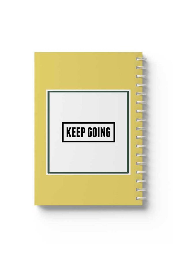 LOWHA-Spiral Notebook with Front and Back Hard Covers Featuring Keep Going Design 1