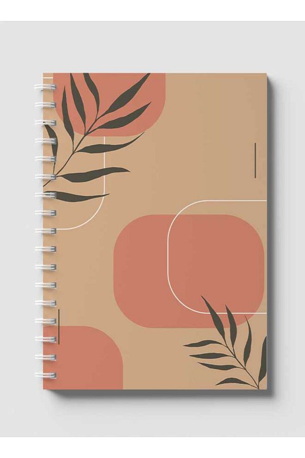 LOWHA-Spiral Notebook with Front and Back Hard Covers Featuring Boho Design 1