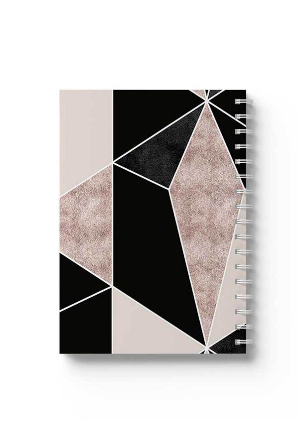 LOWHA-Spiral Notebook with Front and Back Hard Covers Featuring Shapes Design 1