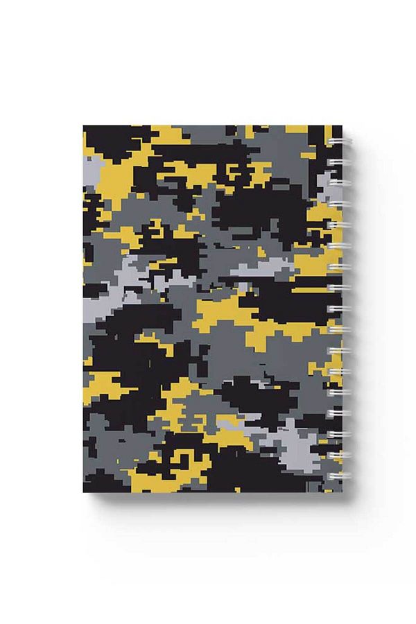 LOWHA-Spiral Notebook with Front and Back Hard Covers Featuring Pixels Design 1