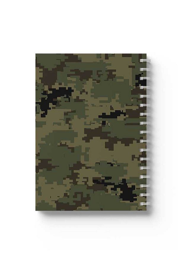 LOWHA-Spiral Notebook with Front and Back Hard Covers Featuring Pixel Design 1