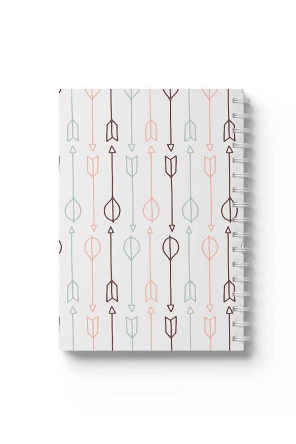 LOWHA-Spiral Notebook with Front and Back Hard Covers Featuring Arrows Design 1