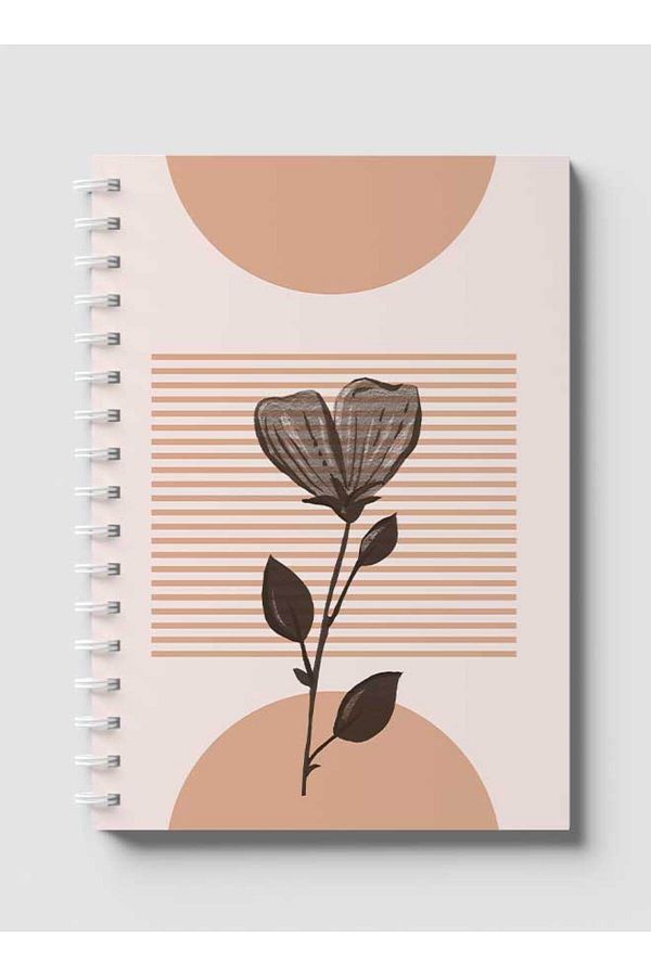 LOWHA-Spiral Notebook with Front and Back Hard Covers Featuring Boho Design 1