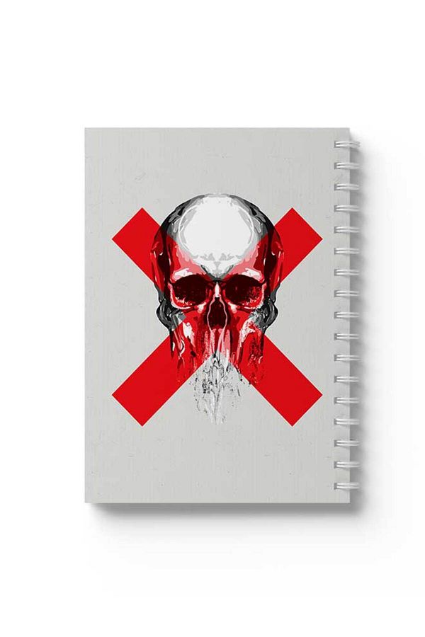 LOWHA-Spiral Notebook with Front and Back Hard Covers Featuring Danger Design 1