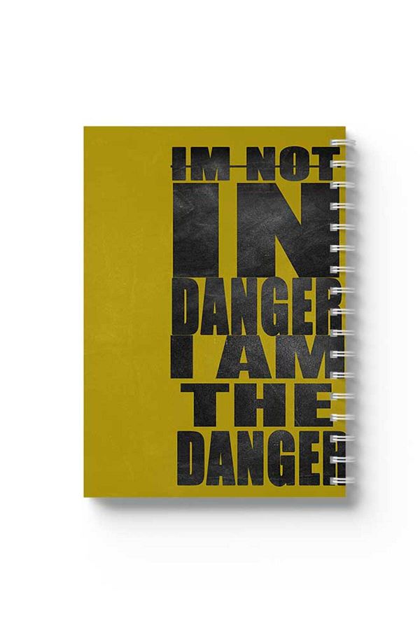 LOWHA-Spiral Notebook with Front and Back Hard Covers Featuring I'm Not in Danger Design 1