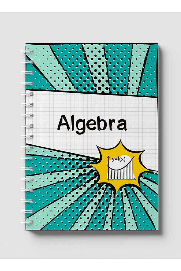 LOWHA-Spiral Notebook with Front and Back Hard Covers Featuring Algebra Dots Design 1