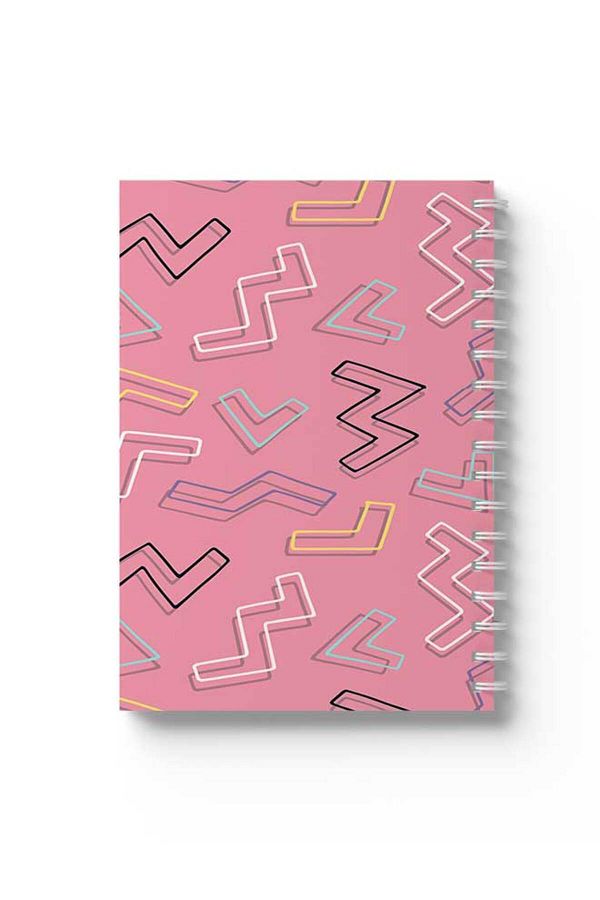 LOWHA-Spiral Notebook with Front and Back Hard Covers Featuring Zig Zag Design 1