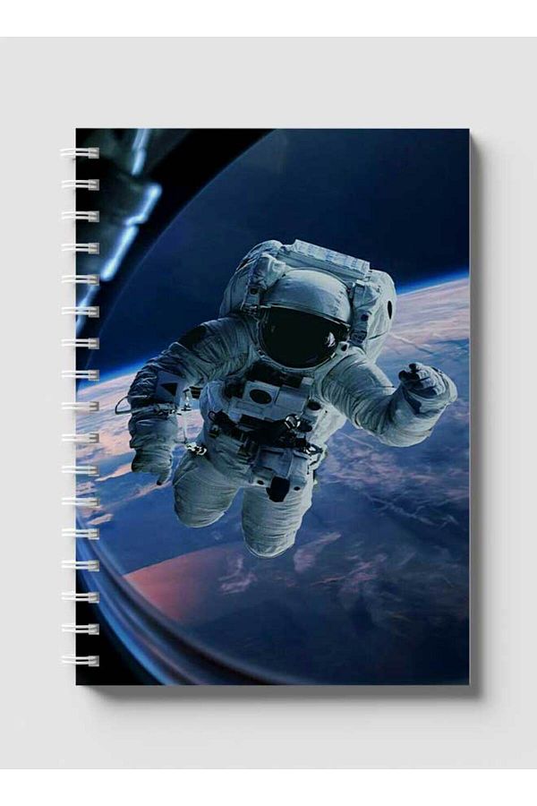 LOWHA-Spiral Notebook with Front and Back Hard Covers Featuring Astronaut Design 1