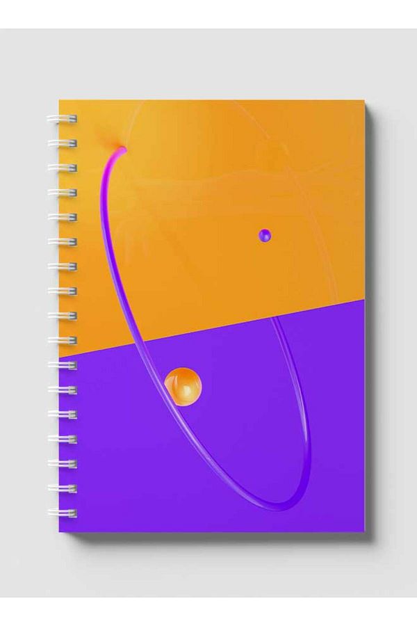 LOWHA-Spiral Notebook with Front and Back Hard Covers Featuring D Sphere Design 1
