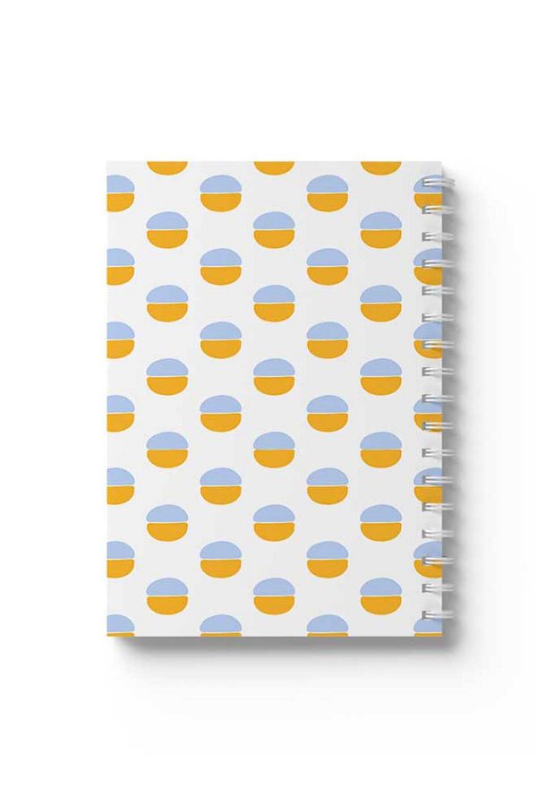 LOWHA-Spiral Notebook with Front and Back Hard Covers Featuring Circles Design 1