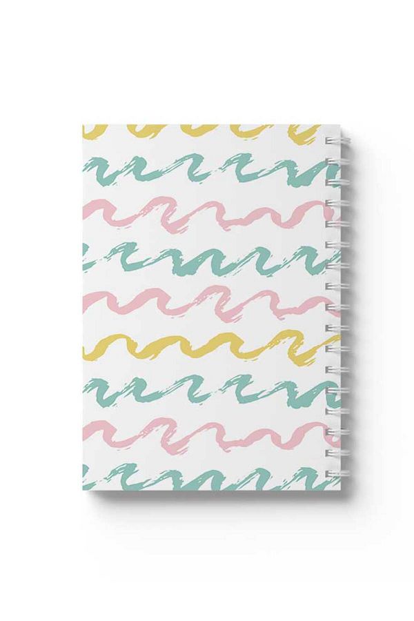 LOWHA-Spiral Notebook with Front and Back Hard Covers Featuring Twisted Lines Design 1