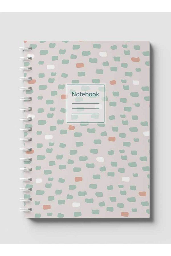 LOWHA-Spiral Notebook with Front and Back Hard Covers Featuring Abstract Shape Design 1