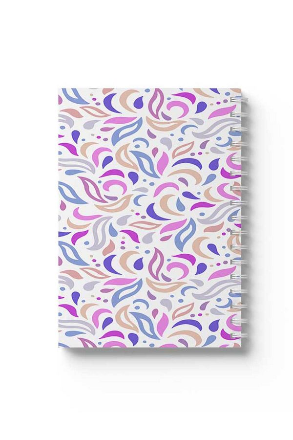 LOWHA-Spiral Notebook with Front and Back Hard Covers Featuring Qolourful Shapes Design 1